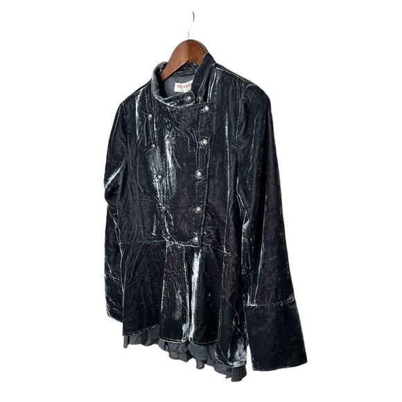 Free People Velvet Ebony Stunning Military Jacket - Picture 9 of 16